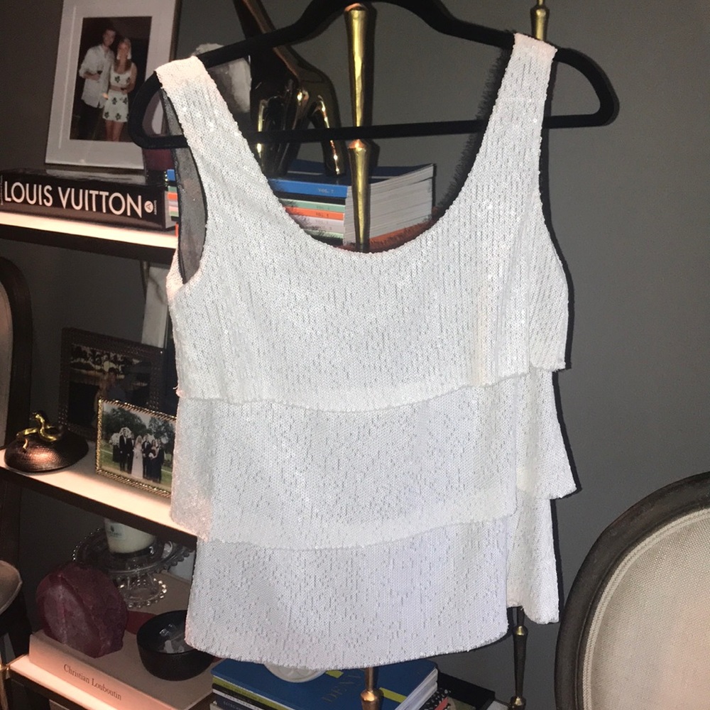 Sequin white top